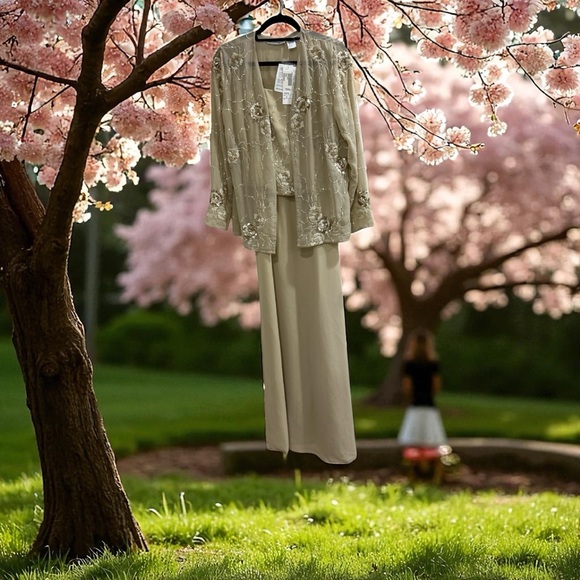 Scala Dresses & Skirts - Scala Cream Embellished Maxi Dress